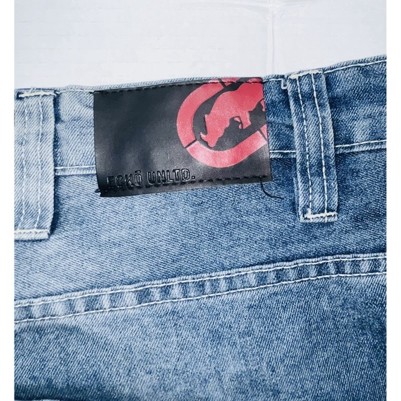Ecko Unltd Jean Shorts Men's 50 Relaxed‎ Fit Blue Denim Y2K Vintage Streetwear - Picture 5 of 7
